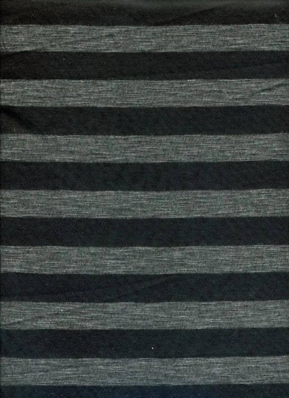 Poly Rayon Stripe Jersey Fabric 1 Yard Black Soft Lightweight Knit 58/60" Wide